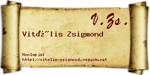 Vitális Zsigmond névjegykártya
